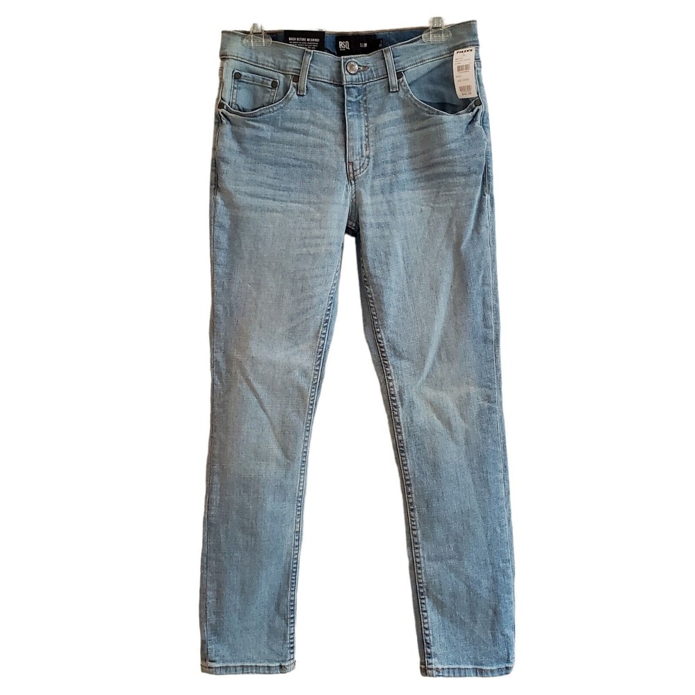 New With Tags Mens RSQ Slim Straight Blue Jeans Denim Vintage Flex Size 29x30 - Picture 2 of 12